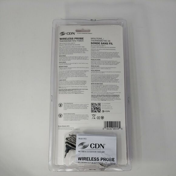 Wireless Probe Thermometer Timer Meat Poultry Roasts NEW Factory Sealed WT2 CDN - Picture 7 of 12